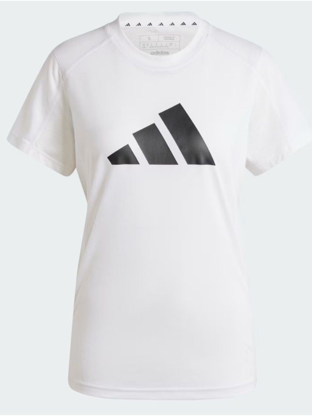 adidas White Tee with Black Logo Graphic